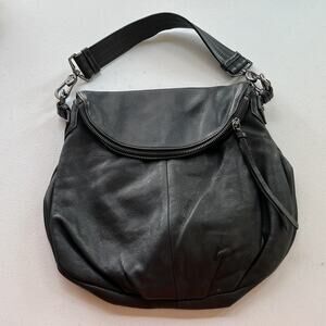 Margot NY Women's Shoulder Bag Adelle 100% Leather Zip Flap Magnetic Hobo